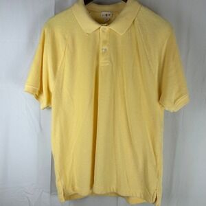 J.Crew Terry Cloth Polo Mens Medium Yellow Short Sleeve BZ316